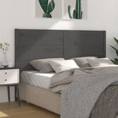 Vidaxl Vzglavna sivo 146x4x100 cm trdna borovina