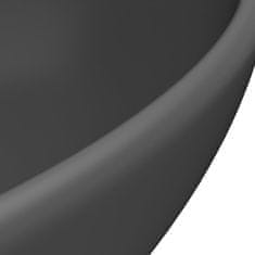 shumee Razkošen umivalnik ovalen mat temno siv 40x33 cm keramičen