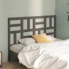 Vidaxl Posteljno vzglavje sivo 146x4x104 cm trdna borovina