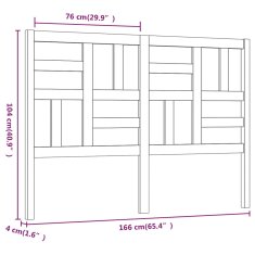 Vidaxl Posteljno vzglavje sivo 166x4x104 cm trdna borovina
