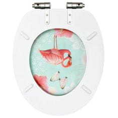 shumee Deska za WC školjko s pokrovom 2 kosa mediapan flamingo
