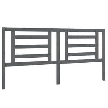 Vidaxl Posteljno vzglavje sivo 186x4x100 cm trdna borovina