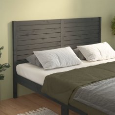 Vidaxl Posteljno vzglavje sivo 206x4x100 cm trdna borovina