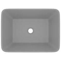 Vidaxl Razkošen umivalnik mat svetlo siv 41x30x12 cm keramičen