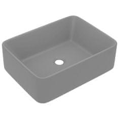 Vidaxl Razkošen umivalnik mat svetlo siv 41x30x12 cm keramičen