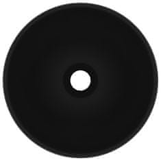 Vidaxl Razkošen umivalnik okrogel mat črn 32,5x14 cm keramičen