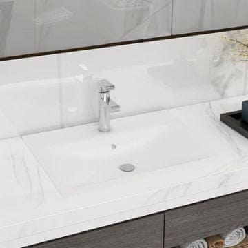 Vidaxl vidaXL Umivalnik z odprtino za pipo mat bel 60x46 cm keramičen