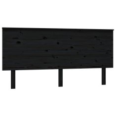 Vidaxl Posteljno vzglavje črno 164x6x82,5 cm trdna borovina