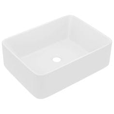 Vidaxl Razkošen umivalnik mat bel 41x30x12 cm keramičen
