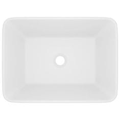 Vidaxl Razkošen umivalnik mat bel 41x30x12 cm keramičen