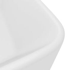 shumee Razkošen umivalnik mat bel 41x30x12 cm keramičen