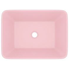 Vidaxl Razkošen umivalnik mat roza 41x30x12 cm keramičen