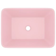 Vidaxl Razkošen umivalnik mat roza 41x30x12 cm keramičen