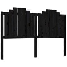 Vidaxl Posteljno vzglavje črno 156x4x110 cm trdna borovina