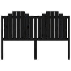 Vidaxl Posteljno vzglavje črno 156x4x110 cm trdna borovina