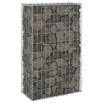 Vidaxl vidaXL Gabionska stena s pokrovi, pocinkano jeklo, 60x30x100 cm