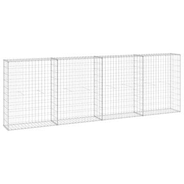 Vidaxl Gabionska stena s pokrovi iz pocinkanega jekla 300x30x100 cm