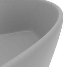 Vidaxl Razkošen umivalnik mat svetlo siv 36x13 cm keramičen