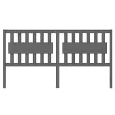 Vidaxl Posteljno vzglavje sivo 125,5x4x100 cm trdna borovina