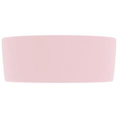 Vidaxl Razkošen umivalnik okrogel mat roza 40x15 cm keramičen