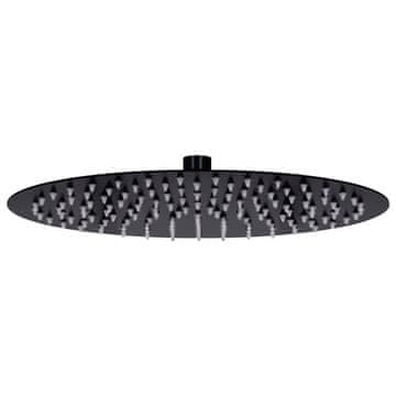 Vidaxl vidaXL Jeklena tuš glava 30 cm okrogla črna
