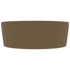 Vidaxl Razkošen umivalnik mat krem 36x13 cm keramičen