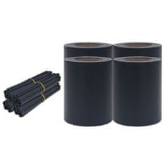 Vidaxl Vrtna platna 4 kosi PVC 35x0,19 m mat temno siva