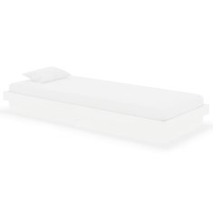 Vidaxl Posteljni okvir bel iz trdnega lesa 75x190 cm 2FT6