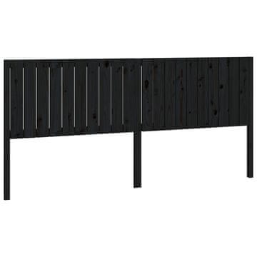 Vidaxl Posteljno vzglavje črno 205,5x4x100 cm trdna borovina