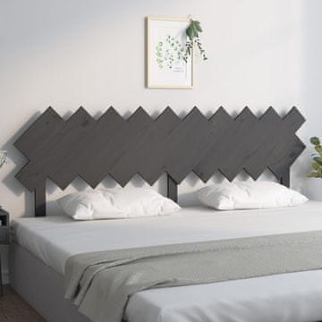 Vidaxl vidaXL Vzglavje postelje sivo 196x3x80,5 cm masivni borov les