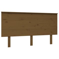 Vidaxl Posteljno vzglavje medeno rjavo 144x6x82,5 cm trdna borovina