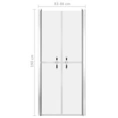 Vidaxl Vrata za tuš mlečna ESG 86x190 cm