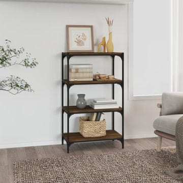 Greatstore Knjižna omara rjav hrast 60x33x100 cm inženirski les in jeklo