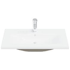 Vidaxl Vgradni umivalnik s pipo 81x39x18 cm keramičen bel