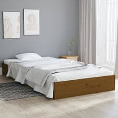 shumee Posteljni okvir medeno rjav iz trdnega lesa 90x200 cm