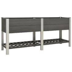 Vidaxl Visoka greda s polico 200x50x90 cm WPC siva