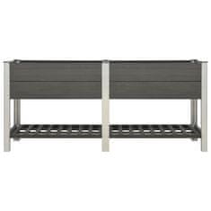 Vidaxl Visoka greda s polico 200x50x90 cm WPC siva