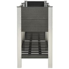 Vidaxl Visoka greda s polico 200x50x90 cm WPC siva
