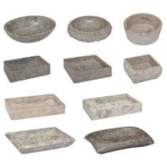 Vidaxl Umivalnik 45x30x12 cm marmor visok sijaj siv