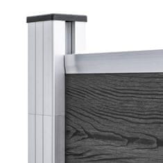Vidaxl Ograjni panel WPC 175x186 cm črn
