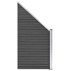 Greatstore Ograjni panel WPC 95x(105-180) cm črn