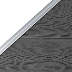 Greatstore Ograjni panel WPC 95x(105-180) cm črn