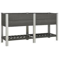 Vidaxl Visoka greda s polico 175x50x90 cm WPC siva