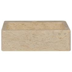 Greatstore Umivalnik krem 40x40x12 cm marmor