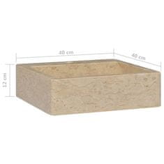 Vidaxl Umivalnik krem 40x40x12 cm marmor