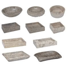 Vidaxl Umivalnik siv Ø40x12 cm marmor