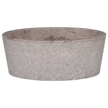 Vidaxl vidaXL Umivalnik, siv, Ø40x15 cm, marmor