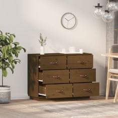 Vidaxl Komoda medeno rjava 100x40x75 cm trdna borovina
