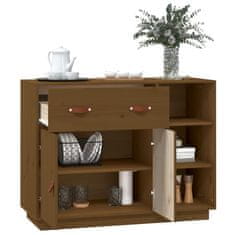 Vidaxl Komoda medeno rjava 98,5x40x75 cm trdna borovina