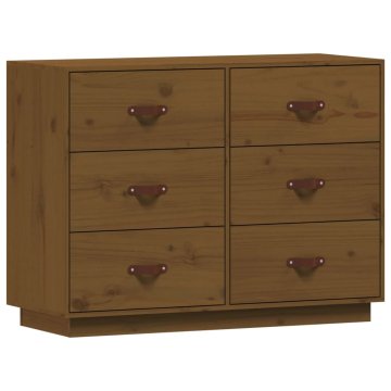 Vidaxl Komoda medeno rjava 100x40x75 cm trdna borovina